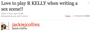 Illustration for article titled Jackie Collins Listens To R. Kelly